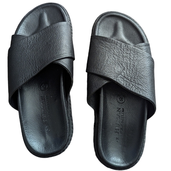 Human Shoes - Crisscross Leather Sandals